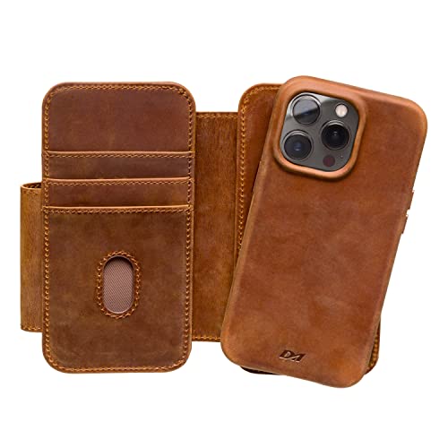 Doc Artisan Classic V5 Iphone 14 Pro Max Leather Wallet Case With Detachable Magnetic Phone Case | Compatible With Magsafe And All Wireless Charging Accessories (Brown, 14 Pro Max) #TOP3