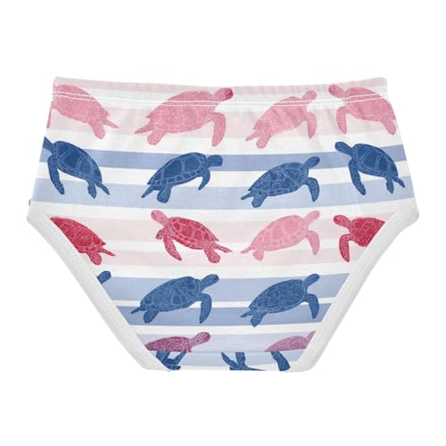 Wusikd Turtle Blue Pink Red Girls' Underwear Cotton Girls Briefs Soft Toddler Underwear 2T2