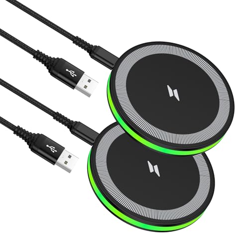 Wireless Charger Samsung Fast Wireless Charging Pads Cell Phone Wireless Chargers Cargador inalámbrico para 2 Pack for Android Samsung Galaxy S26 S25 Ultra S24 S23 S22, iPhone 17 Pro Max Air 17 16 15
