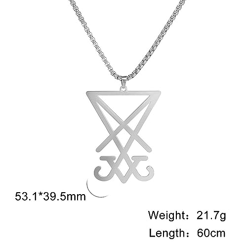 Church of Satan Necklace - Satanic Sigil of Lucifer Pendant Religions Jewelry Gift for Men and Women2