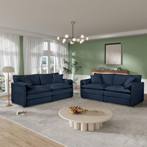 Xiulideni Oversized Deep Seat Luxury 2 Piece Sofa Set, 2