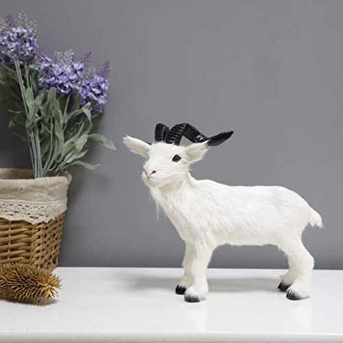 Plush Goat Figurine Goat Statue Animal Garden Statue Lawn Ornaments Educational Figurine For Outdoor Patio Yard Decoration - Size L #TOP5
