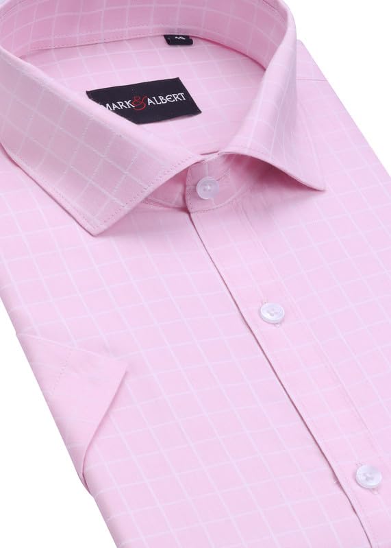 Image of MARK & ALBERT Mens Half Sleeves Checkered Regular Shirt