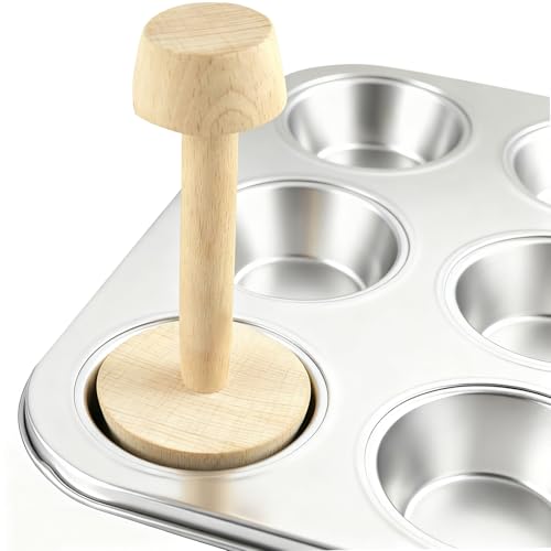 Jxiwfvl Tamper Pastry Tamper Tool Double Side Wooden Egg Tampers Mold Tart Molds for Kitchen Party Baking Tools Pie Tart and Quiche Pans