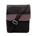 Zebella Men's Canvas Leather Messenger Shoulder Satchel ipad Crossbody Bag-Black