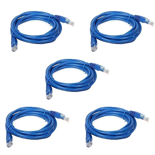 Image of ATEVON 1.5M Cat5 Ethernet Cable - High-Speed LAN Patch Cord for Internet, PC, Router, Modem & Switch - Blue with RJ45 Connectors - Pack of 1