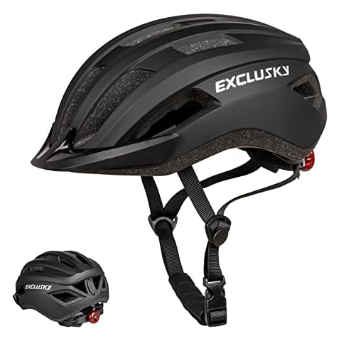 Bike Helmet for Men Women Exclusky Cycle Helmet Lightweight Breathable Mountain MTB Road Bicycle Helmet 56-61cm (black) Cover
