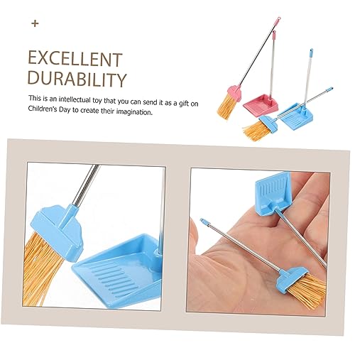 BESPORTBLE 2 Sätze Halloween Party Halloweenparty orgie karnawal Minibesen Tischkehrschaufel Mini-Hausbesen Simulation Besen Schüttgut Dekorationen Puppenhaus Zubehör Miniaturmodell Plastik – Bild 3