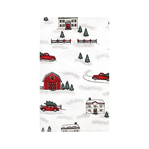 Image of Hudson Baby Unisex Baby Cotton Flannel Burp Cloths, Christmas Scene, One Size