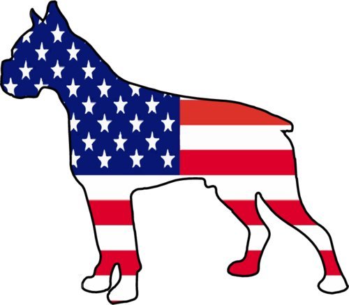 WickedGoodz American Flag Boxer Decal - Dog Bumper Sticker - Boxer Sticker