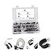 Hemobllo 50pcs Stainless Steel Cable Clamps Rubber Cushion Assorted for Automotive and Industrial Use Tube Fasteners for Hose and Electrical Cable Installation