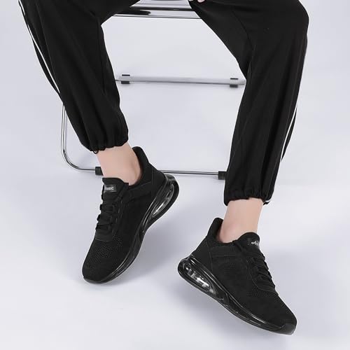 Image of Non Slip Work Shoes for Men Waterproof Slip On Sneakers Comfortable Restaurant Kitchen Chef Slip Resistant Walking Shoes Hands Free Slip in Sneaker Men Footwear Black