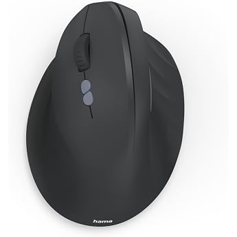 Hama Vertical Mouse for Left-Handed Users, Bluetooth/Wireless (Multi Device, Optical Mouse without Clicking Noise, 8 Buttons,