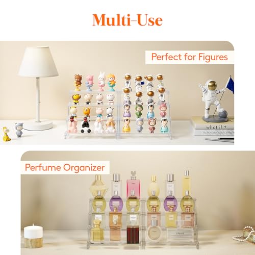 Lifewit 4 Tier Clear Display Risers Stand, 2 Pack Plastic Risers for Display, Plastic Organizers for Figures, Cupcake, Perfume, Dessert, Desktop Display Stand for Organize and Decoration by Lifewit - Image 3