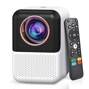 Mini Projector WiFi Bluetooth [Electic Focus], Built-in Netflix Native 1080p 15000 Lumens Portable Smart TV Projector, Support 4K, Office DOC, 4D 4P Keystone, 50% Digital Zoom for Phones Laptop PS5