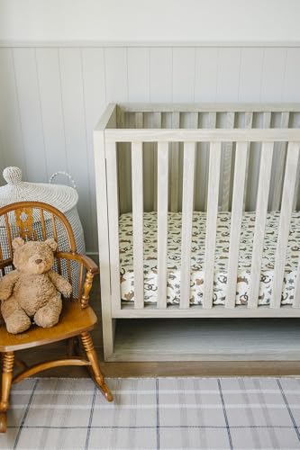 Image of Outlaw Cowboy Muslin Crib Sheet by Mebie Baby, Soft and Breathable Bed Sheets for Babies, Modern Neutral Bedding for Cribs, Standard Crib Mattress Fitted Sheet, Great for Boy or Girl Room