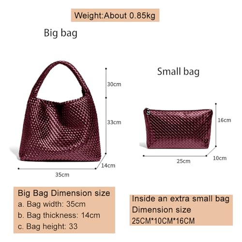 Bolso Tote para mujer con gran capacidad y diseño tejido miniatura 4