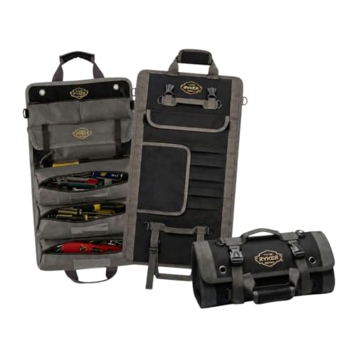 Ryker PRO Heavy Duty Motorcycle Tool Roll Up Bag w/Socket Wrench Organizer