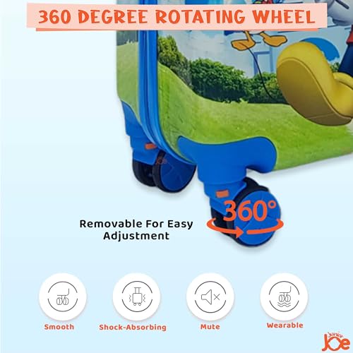 Image of JUNIOR JOE 20 Inch Kids Suitcase with 4 Wheel Travel Trolley Bag (4 Day Trip) (Multicolour-1)