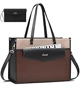 LOVEVOOK Laptop Bag for Women, 15.6'' Laptop Tote Purse 2-in-1 Professional Work Bag Business Bri...