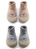 BEHELE Baby Toddler Non-skid Sock Shoes Non Slip Floor Slipper for Boys Girls First Walking 2 Pairs (Style2, toddler, 12_months, age_range, us_footwear_size_system, 18_months, medium)