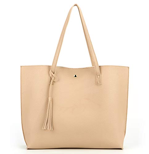 Nodykka Women Tote Bags Top Handle Satchel Handbags PU Faux Leather Tassel Shoulder Purse
