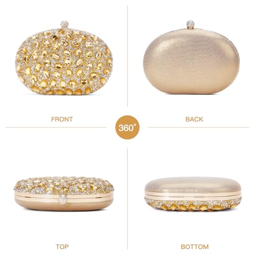 Image of RNIEGA Rhinestone Clutch Purses for Women Evening Wedding Formal Party Purses Crystal Diamond Glitter Sparkly Handbag