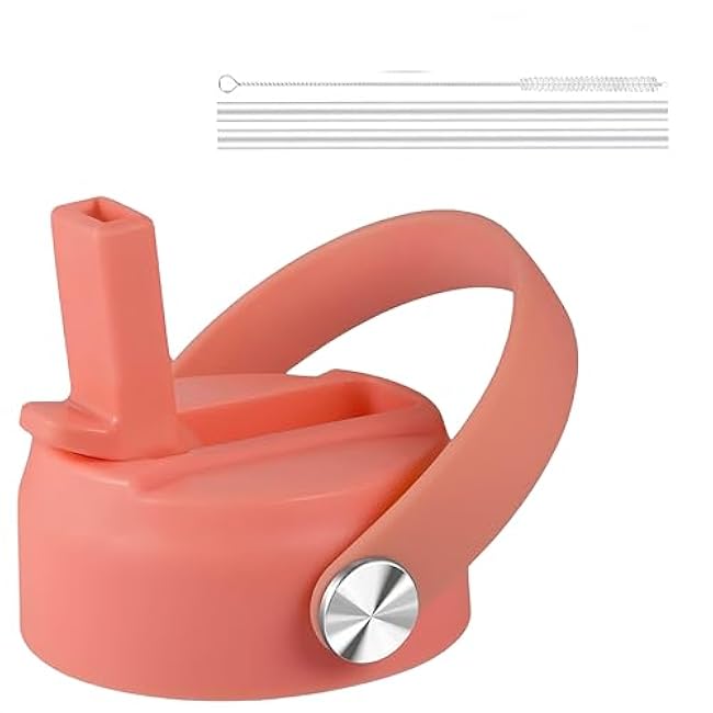 Straw Lid for Hydro Flask Wide Mouth Water Bottles, Top Lids with Straw Compatible with Hydro Flask 32 40 oz, Replacement Cap Wide Mouth Accessories Flip Lid Flex Handle