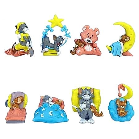 Trunkin Cartoon Dreamy Tom Cat & Jerry Mouse Sleeping Quirk Set of 8 Figures Toy | PVC Multicolour Doll Statue Merchandise for Cartoon Lovers | 8 Cms (B0CQVR46C2) Amazon Price History, Amazon Price Tracker