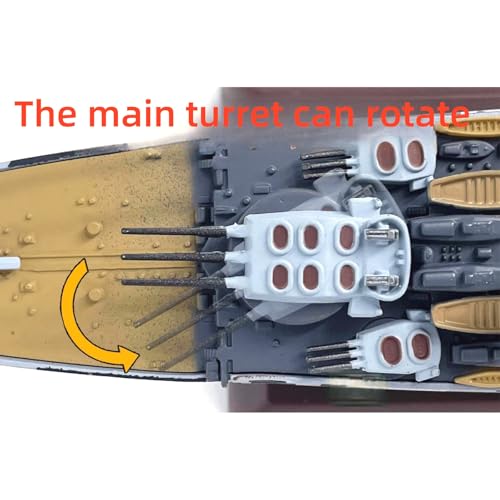 DBEIXIWEI 1:1000 Scale Italian Battleship Roma Model Alloy Die-Cast High-Simulated Boat Ship Miniature for Collection & Display - Image 5