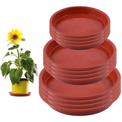 12 Pcs Red Plant Pot Saucers Cover