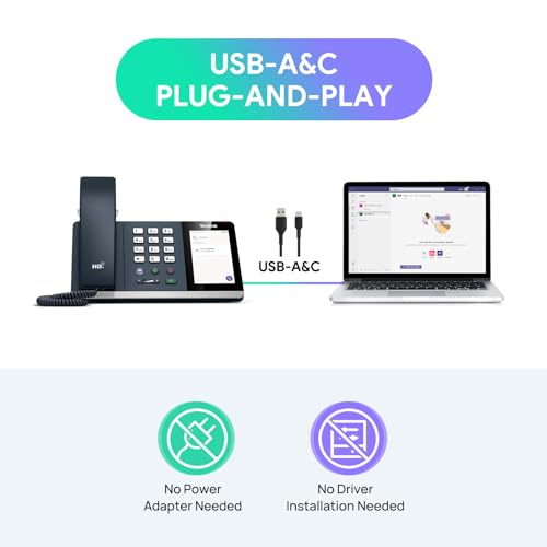 Yealink MP45 Microsoft Teams Certified USB Desk Phone,Cost-Effective Alternative to MP50,NOT SIP/VoIP Phone | Plug&Play via USB-A/C Cable | Powered by Computer | Dedicated for Teams & Skype - Image 4