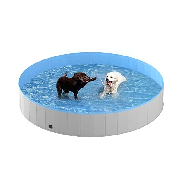 Foldable Dog Pool - Niubya Collapsible Hard Plastic Swimming Pool