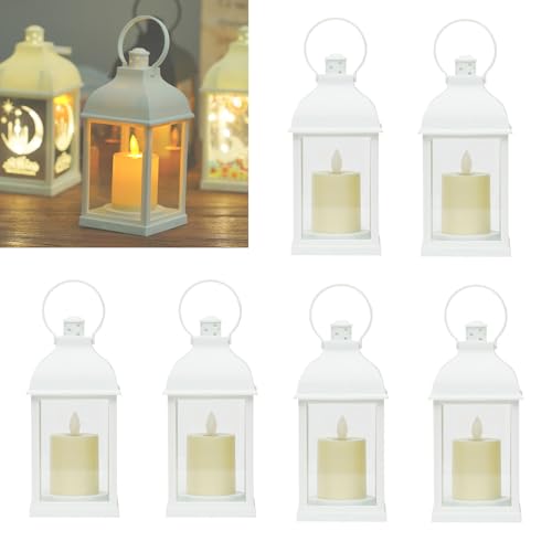 Juego de 6 Faroles Candelabros Decorativos, Farolillos Exterior Decorativos Velas Estilo Vintage Soportes Colgantes Vela para Sala Fiestas Eventos y Mesa Acción de Gracias Navidad Jardín y Patio