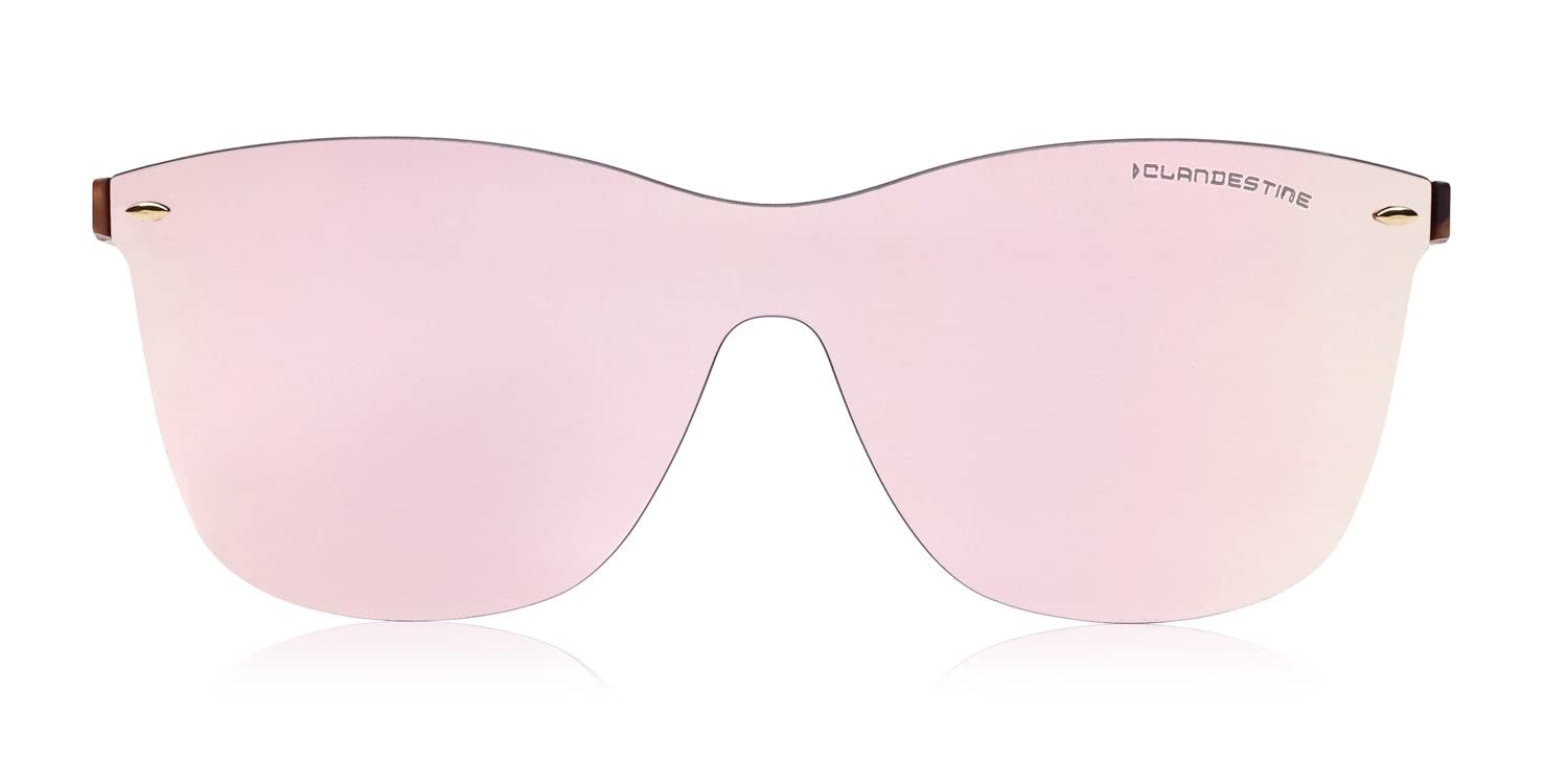 CLANDESTINE - Gafas de Sol Unisex - Modelo Way - Lentes de Nylon y Montura de Gafas de Acero - Talla Única - 144 mm x 50 mm