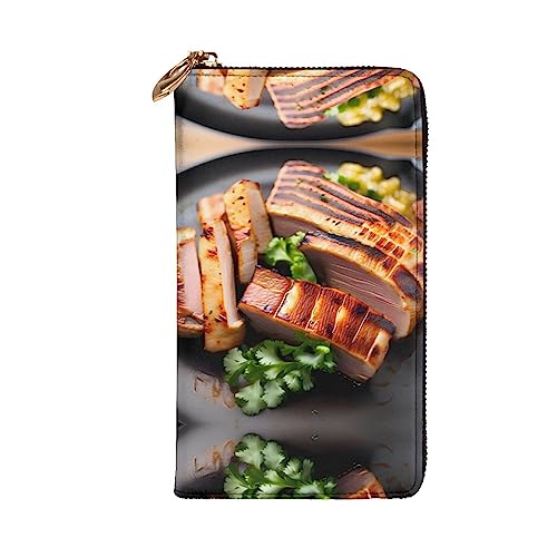 Golden Roast Long Zip Clutch Wallet - Unisex Phone Case with Credit Card Slots, Coin Compartment, Cash Slot2