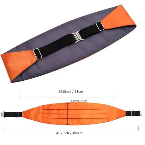 Image of Alizeal Mens Multicolored Silk Solid Cummerbund Bow Tie Set