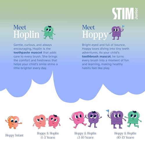 Image of STIM Junior Kids Toothpaste | Age-Appropriate Fluoride | 3-10 Years | Mixed Berry Flavoured | SLS & Colour-Free Toothpaste | Enriched with Xylitol & Vitamin E | (Combo pack with toothbrush) (Pack of 2)