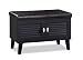 Baxton Furniture Studios Sheffield Modern and Contemporary 2 Door Wood Cushioned Bench Shoe Rack Cabinet Organizer, Dark Brown