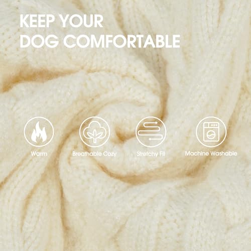 Robe pull grand chien 4XL avec trou laisse et chandail hiver blanc