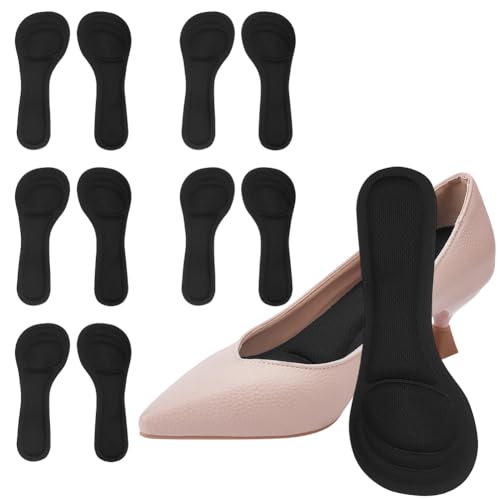6 pares de plantillas adhesivas para tacones altos negras miniatura 1