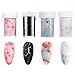 Chstarina 4 piezas Mármol Nail Art Foil Transfer Pegatinas Uñas Foil para Uñas Decorativas Transferencia para Uñas de Arte, Necesita Pegamento Foil para uñas