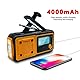 Notfall-Wetterradio, Solar-Handkurbel, Digitales FM AM WB-Radio mit Powerbank-Funktion für Outdoor-Aktivitäten, Schwarz Orange