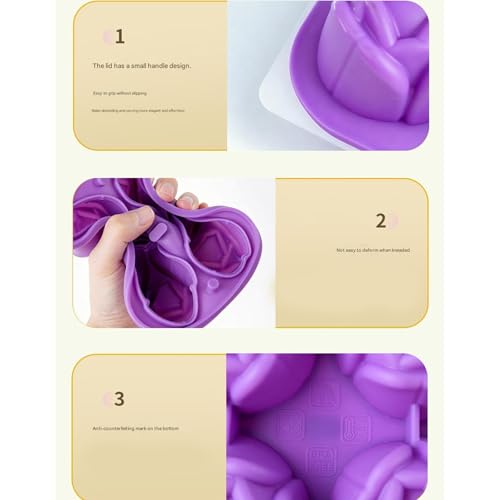 Molde para cubitos de hielo de silicona flexible tulipanes miniatura 5