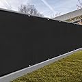 SUNNY GUARD Privacy Screen Fence 6' x 50' Black Heavy Duty Dustproof Denoise Fencing Mesh Fabric Shade Net Cover for Outdoor Wall Garden Yard Pool Deck(We Make Custom Size)