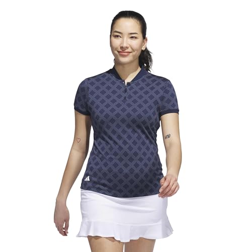 adidas Women's Ultimate365 Jacquard Polo Shirt, Collegiate Navy, Large