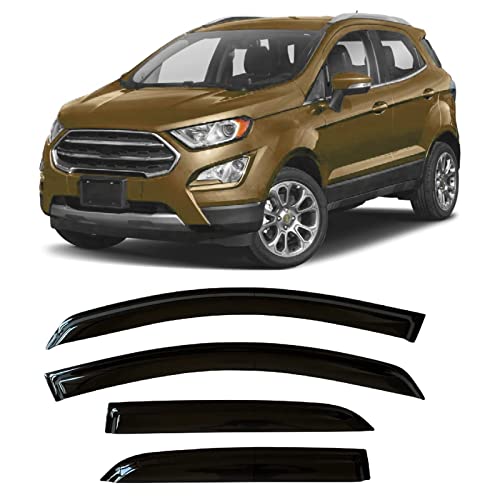 Zzdsnj Tape-On Windows Visor 4-Piece For 2018-2023 Ford Ecosport Rain Guards Shield Shade Smoke #TOP3