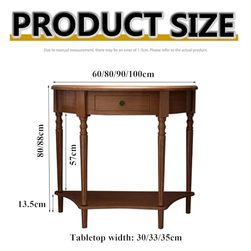 Mesa de Media Luna de Madera Maciza para resolver la falta de espacio en pasillos estrechos 3