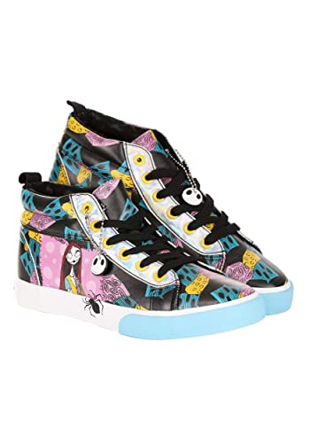 Adult Nightmare Before Christmas Sally Shoes | Officially Licensed Disney High Top Patchwork Women's Sneakers