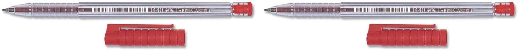 Faber-Castell 1440 Tükenmez 0.8MM, Kırmızı (2 paketi)